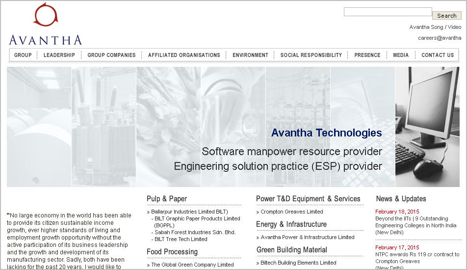 avantha group website