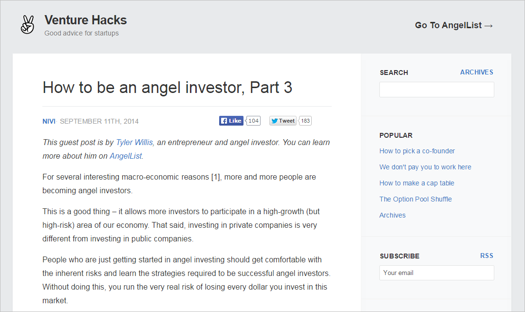 venture hacks