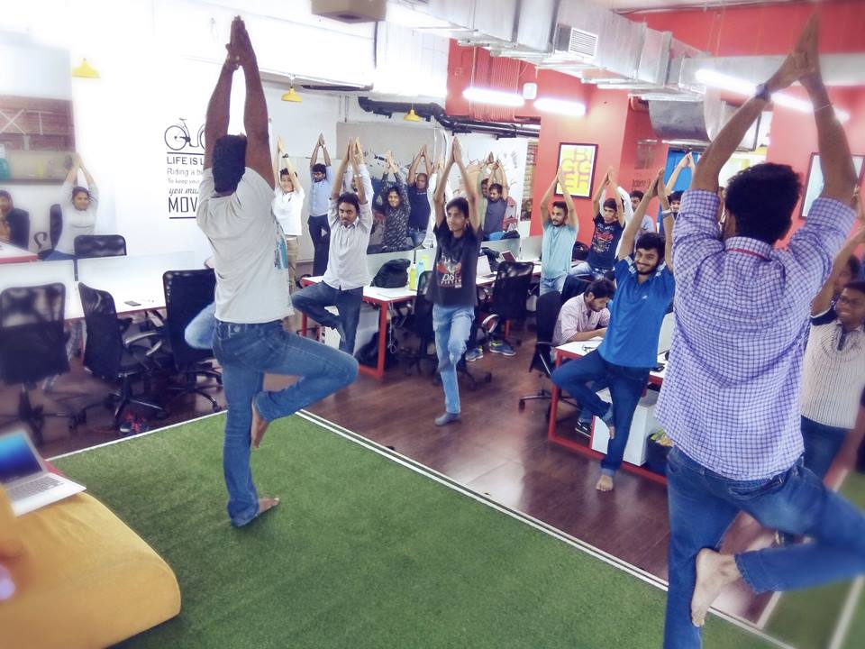 LogiNext - Yoga session on work station